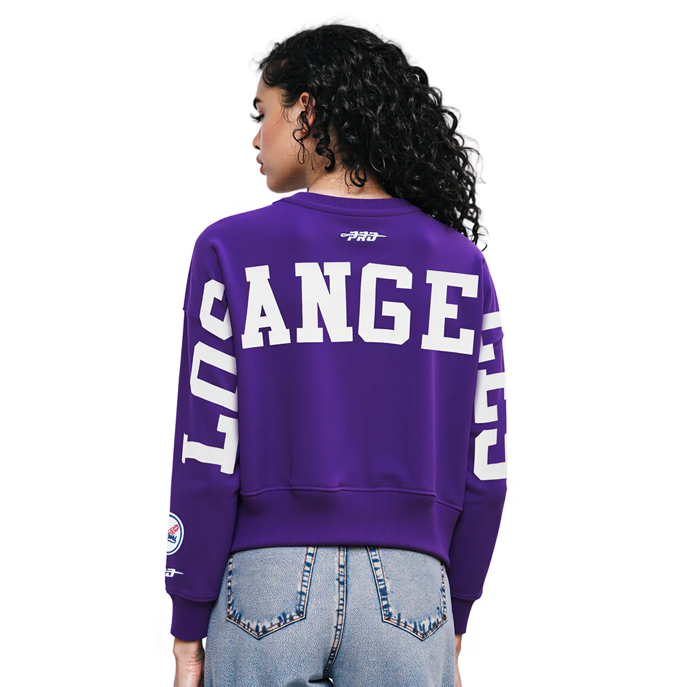 MLB LOS ANGELES DODGERS WINGSPAN WOMEN'S FLC CREWNECK (PURPLE)