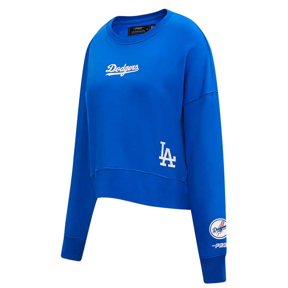 MLB LOS ANGELES DODGERS WINGSPAN WOMEN'S FLC CREWNECK (ROYAL BLUE) - Image 3