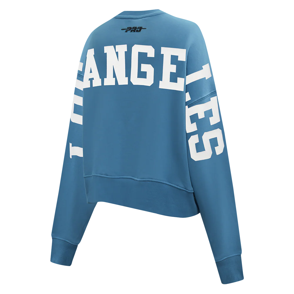 MLB LOS ANGELES DODGERS WINGSPAN WOMEN'S FLC CREWNECK (STEEL BLUE) - Image 4