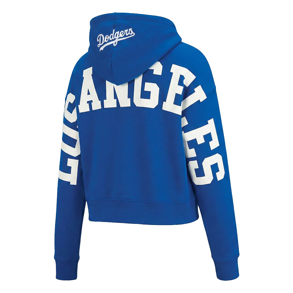 MLB LOS ANGELES DODGERS WINGSPAN WOMEN'S FLC CROPPED PO HOODIE (DODGER BLUE) - Image 4