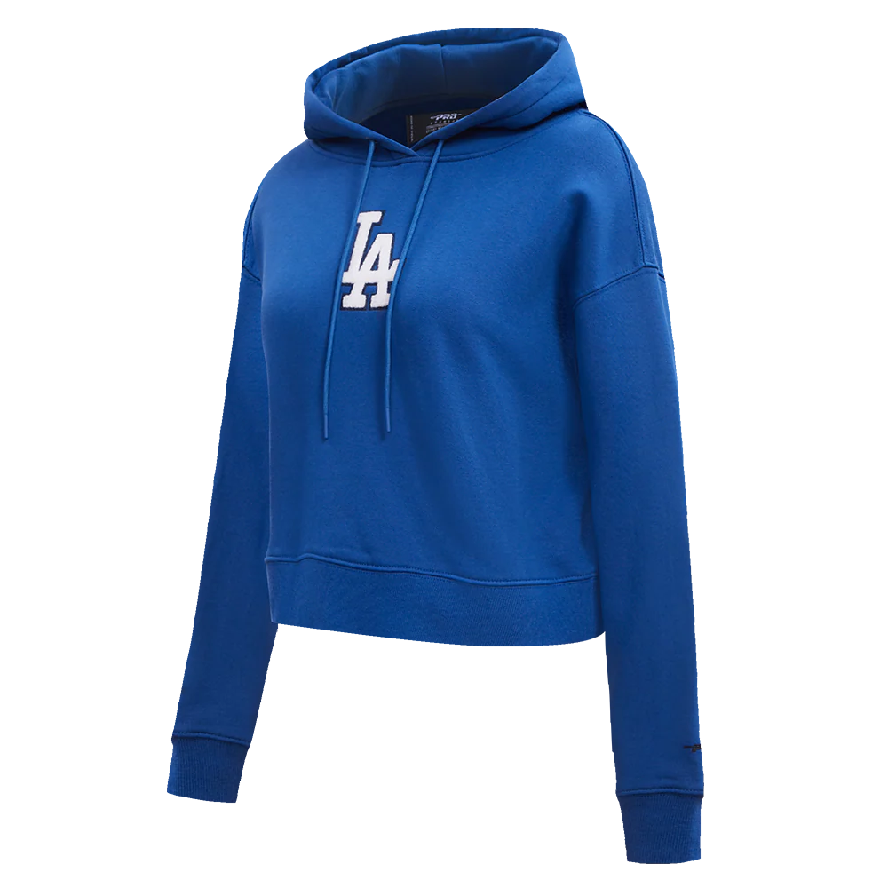 MLB LOS ANGELES DODGERS CLASSIC WOMEN'S CROPPED PULLOVER HOODIE (DODGER BLUE) - Image 2
