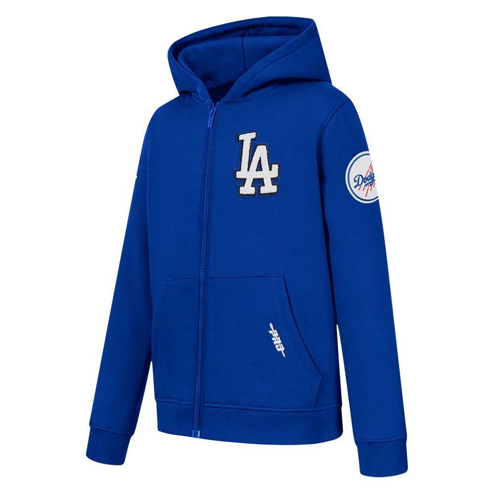 MLB LOS ANGELES DODGERS CLASSIC LITTLE BOYS FLEECE FZ HOODIE (DODGER BLUE) - Image 2