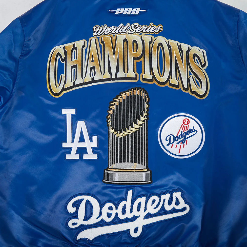 MLB LOS ANGELES DODGERS MLB WORLD SERIES 2025 WOMEN'S RIB SATIN JACKET (DODGER BLUE) - Image 11