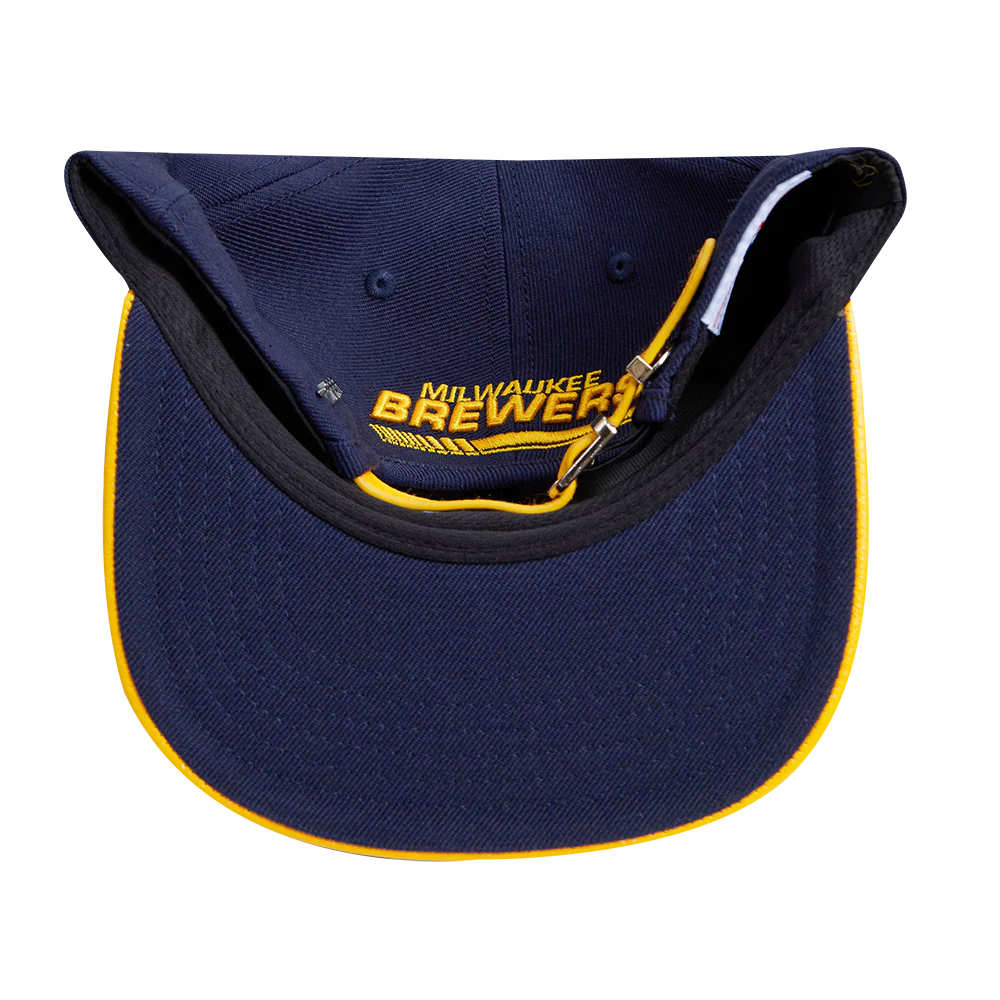 MLB MILWAUKEE BREWERS FAST LANE LOGO WOOL STRAPBACK (MIDNIGHT NAVY) - Image 7