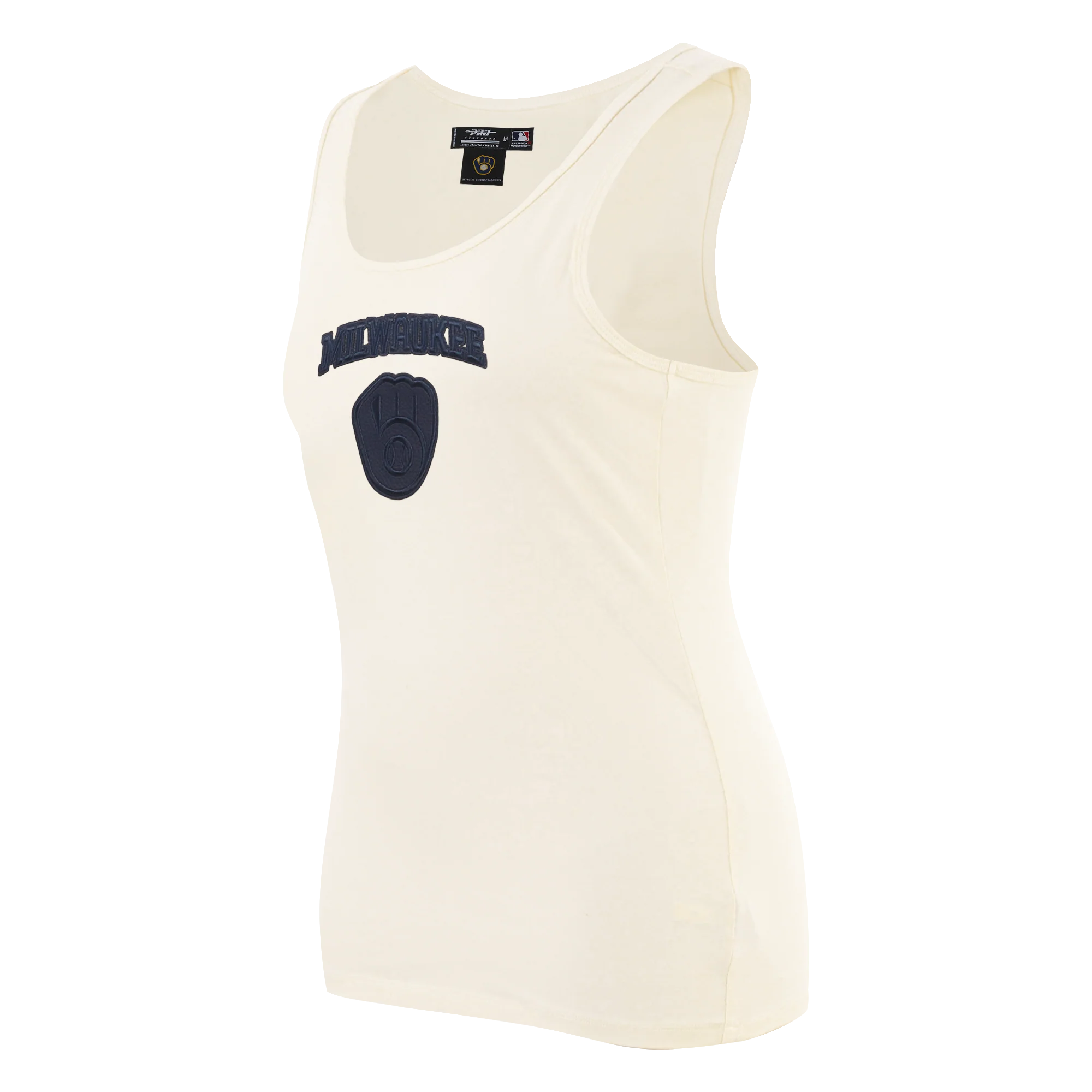 MLB MILWAUKEE BREWERS TRIPLE TONAL RELAXED FIT WOMEN'S RACERBACK (EGGSHELL) - Image 2