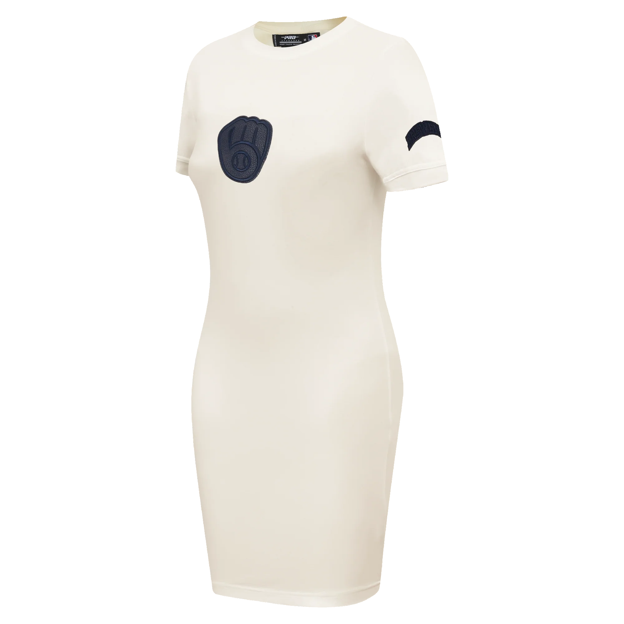 MLB MILWAUKEE BREWERS TRIPLE TONAL BODYCON WOMEN'S DRESS (EGGSHELL) - Image 2