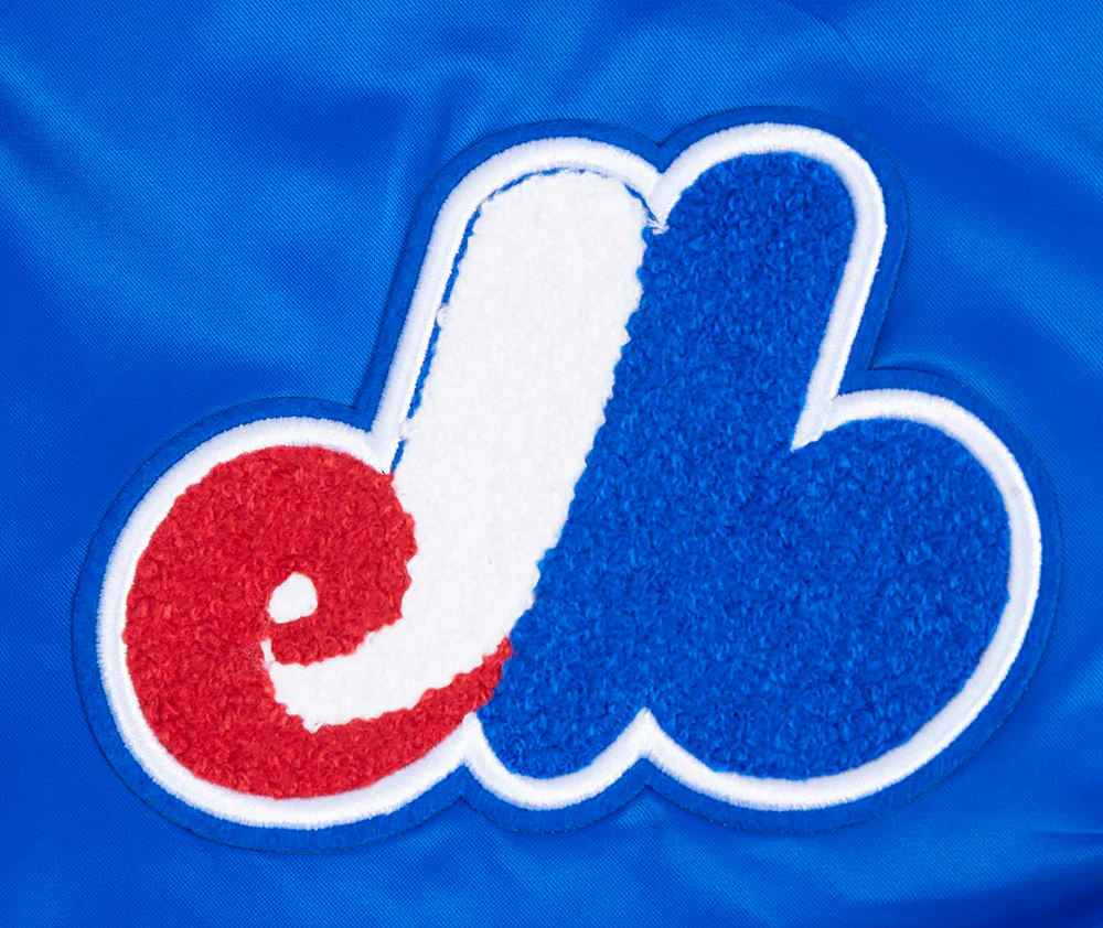 MLB MONTRÉAL EXPOS RETRO CLASSIC WOMEN'S RIB SATIN JACKET (ROYAL BLUE/RED) - Image 7