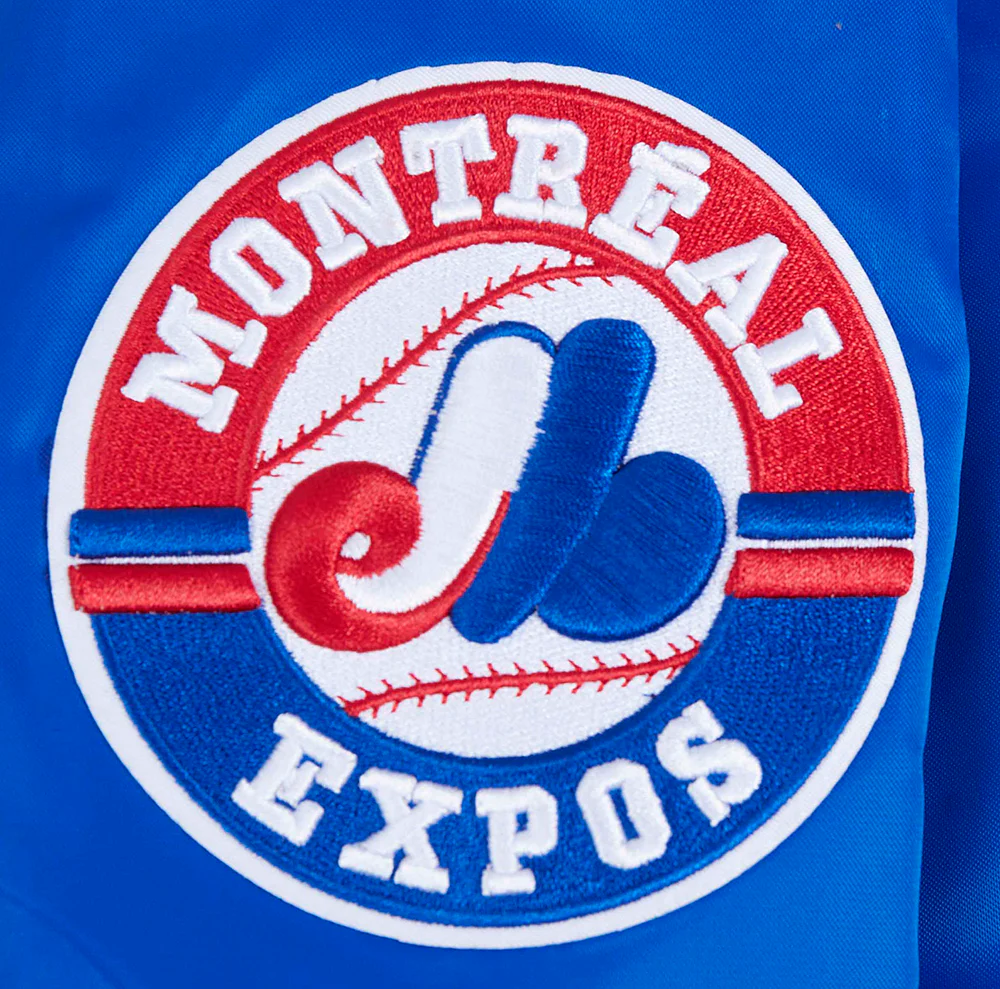 MLB MONTRÉAL EXPOS RETRO CLASSIC WOMEN'S RIB SATIN JACKET (ROYAL BLUE/RED) - Image 8
