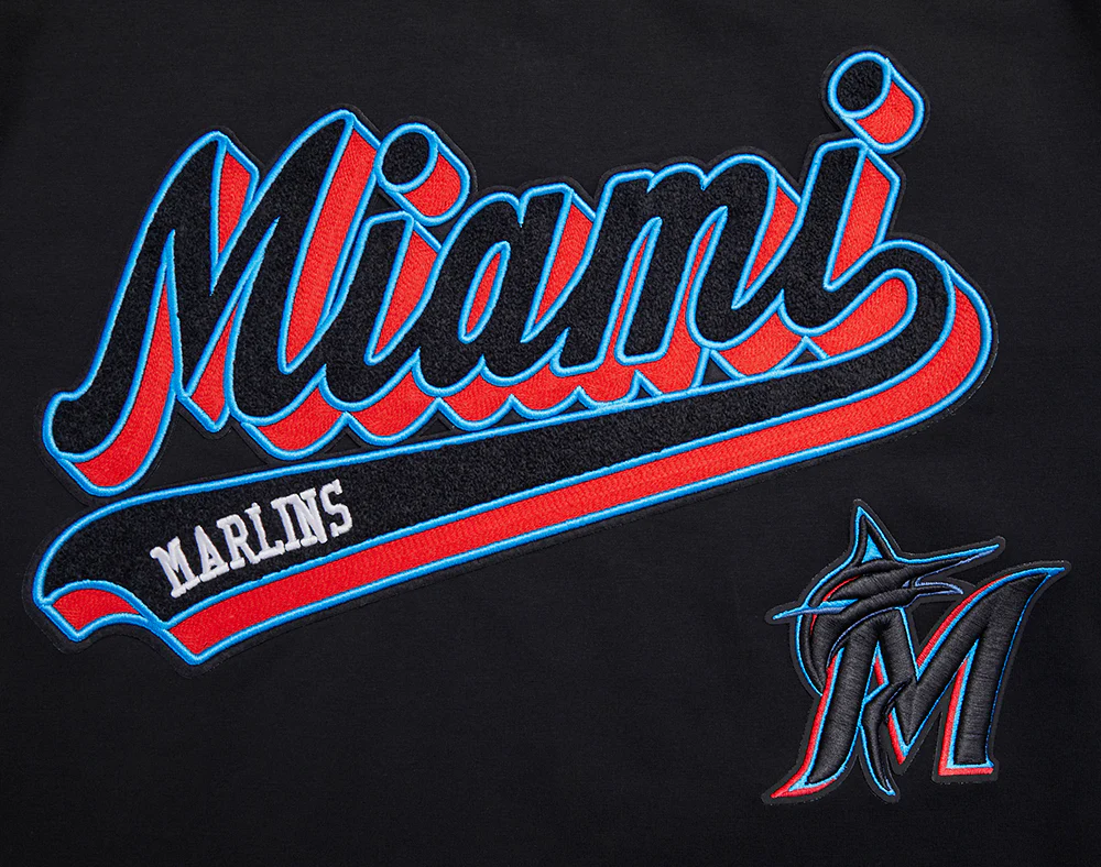 MLB MIAMI MARLINS SCRIPT TAIL MEN'S TOPS (BLACK) - Image 5