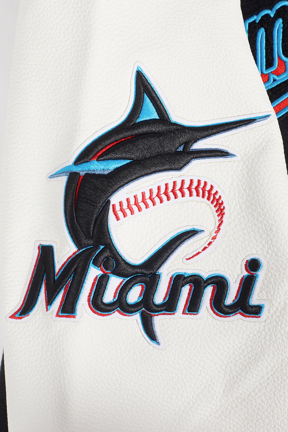 MLB MIAMI MARLINS SCRIPT TAIL MEN'S RIB WOOL VARSITY (BLACK/WHITE) - Image 7