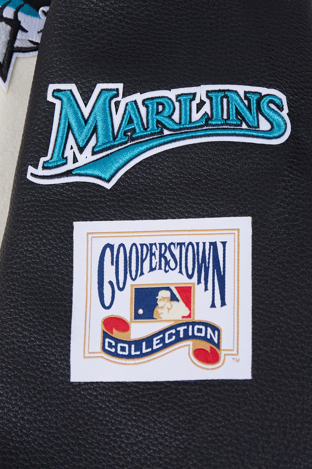 MLB FLORIDA MARLINS RETRO CLASSIC MEN'S RIB WOOL VARSITY JACKET (EGGSHELL/BLACK) - Image 6