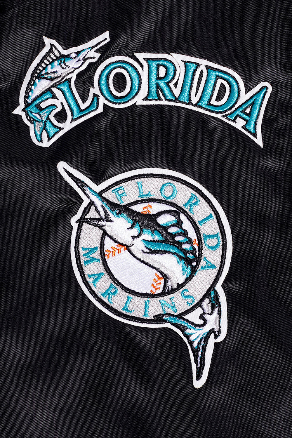 MLB FLORIDA MARLINS RETRO CLASSIC MEN'S RIB SATIN JACKET (BLACK) - Image 5