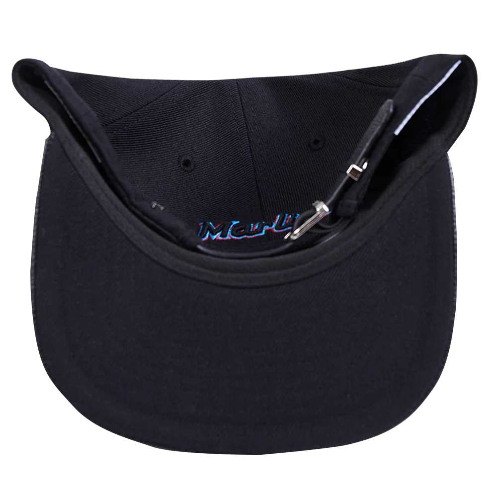 MLB MIAMI MARLINS SCRIPT TAIL WOOL STRAPBACK (BLACK) - Image 7
