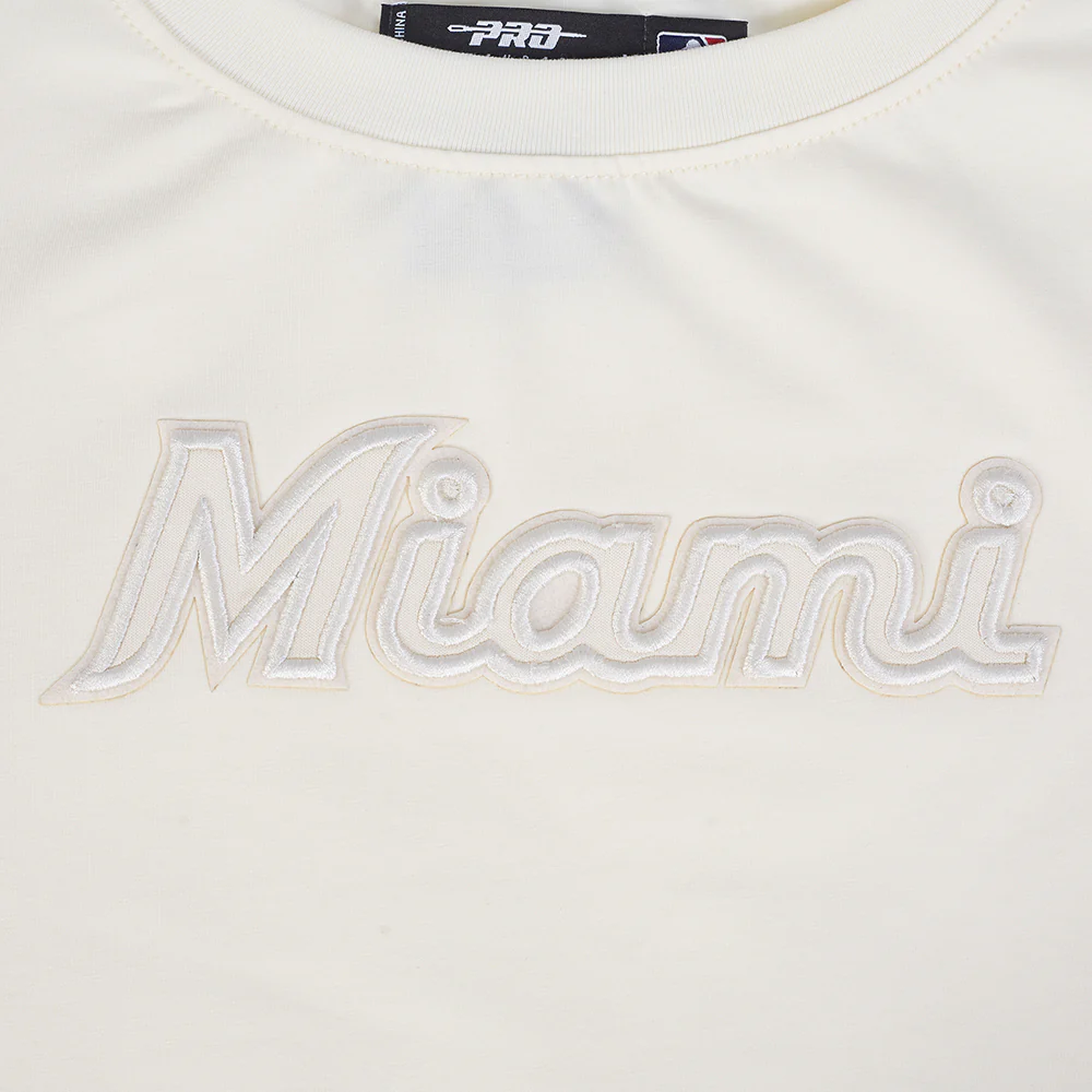 MLB MIAMI MARLINS NEUTRAL WOMEN'S BOXY TOP (EGGSHELL) - Image 5