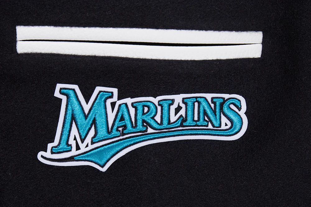 MLB FLORIDA MARLINS RETRO CLASSIC WOMEN'S RIB WOOL VARSITY JACKET (EGGSHELL/ BLACK) - Image 7