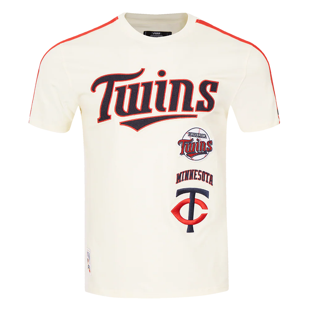 MLB MINNESOTA TWINS RETRO CLASSIC MEN'S STRIPED TOP (EGGSHELL/ RED)