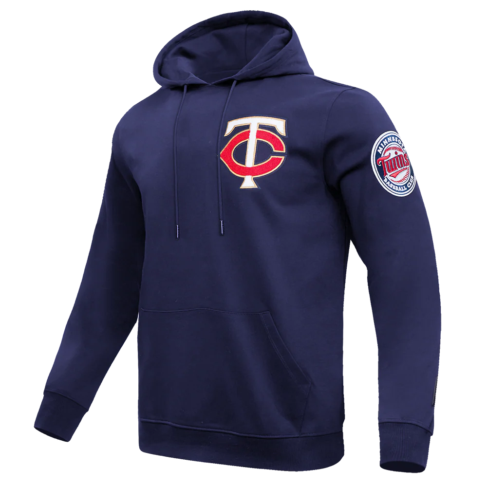 MLB MINNESOTA TWINS CLASSIC CHENILLE MEN'S PULLOVER HOODIE (MIDNIGHT NAVY) - Image 2