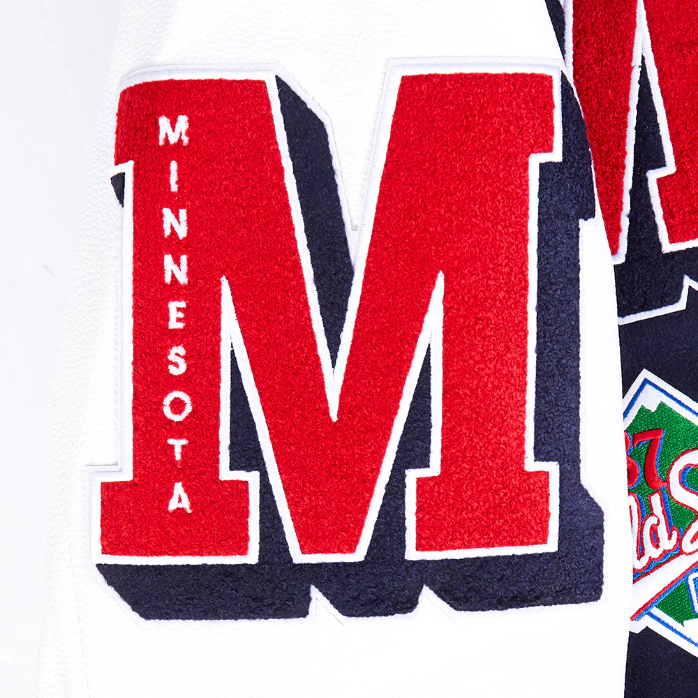 MLB MINNESOTA TWINS MASHUP MEN'S RIB WOOL VARSITY JACKET (MIDNIGHT NAVY/RED/MIDNIGHT NAVY) - Image 6