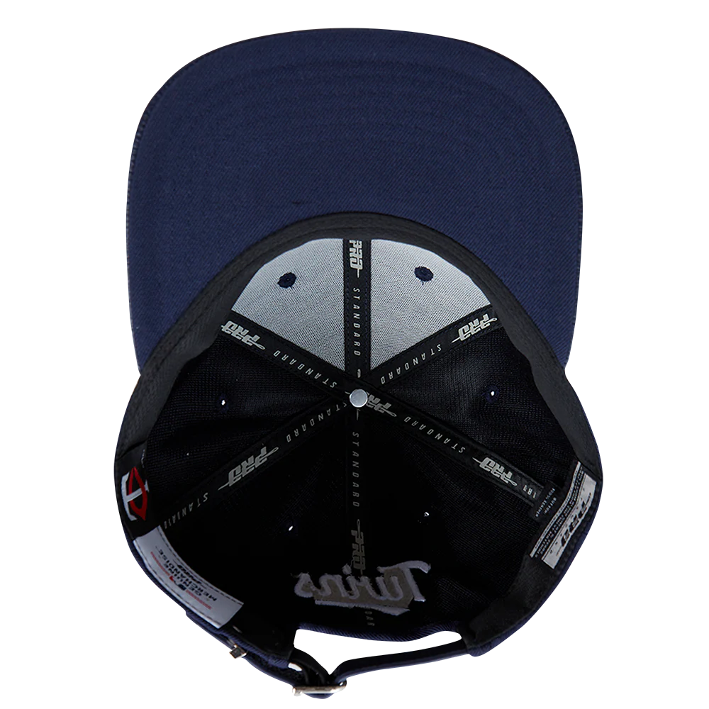 MLB MINNESOTA TWINS SCRIPT TAIL WOOL STRAPBACK (MIDNIGHT NAVY) - Image 6