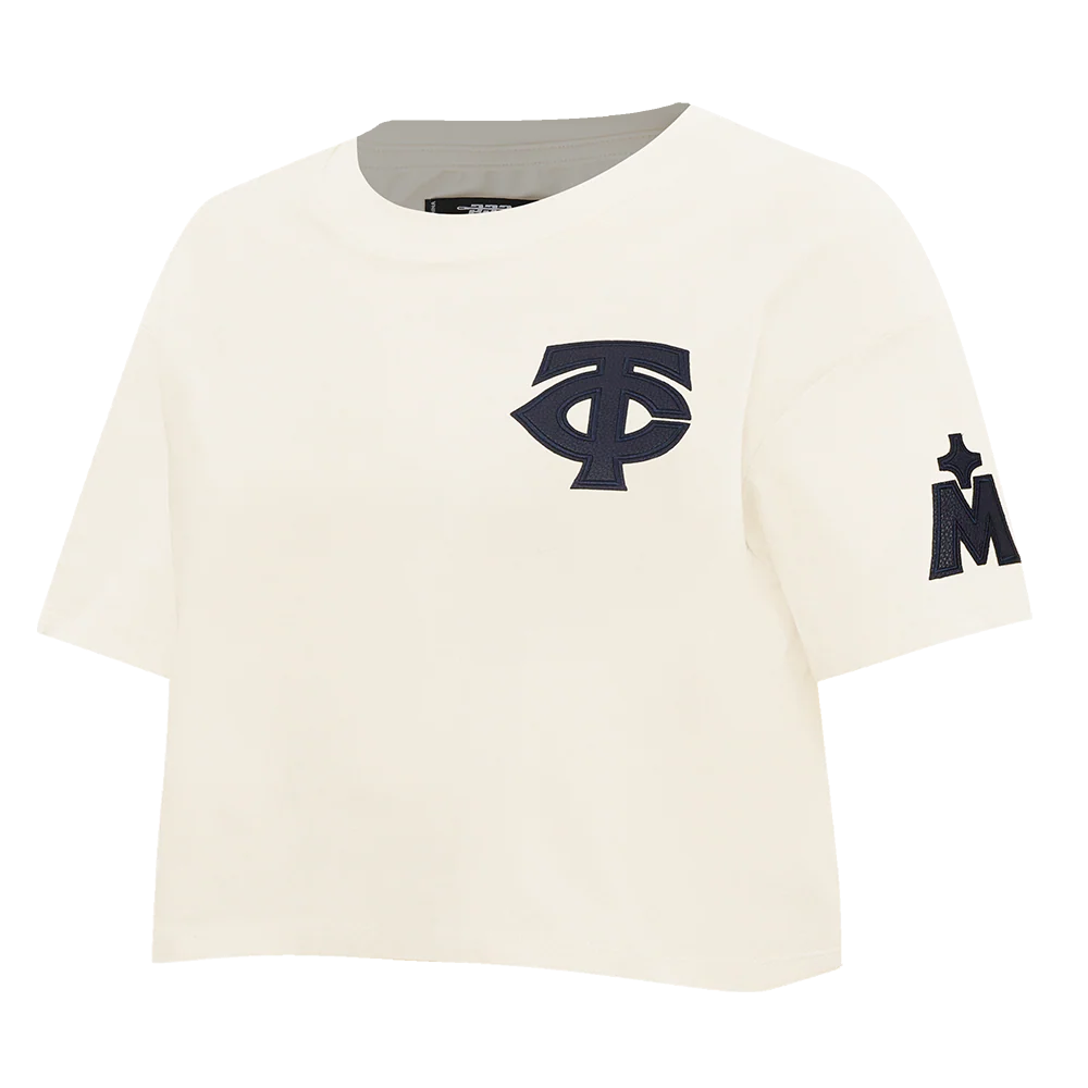 MLB MINNESOTA TWINS TRIPLE TONAL SINGLE JERSEY BOXY WOMEN'S TEE (EGGSHELL) - Image 2