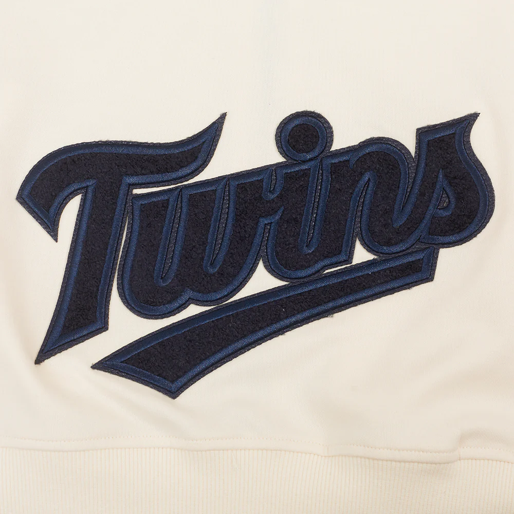MLB MINNESOTA TWINS TRIPLE TONAL WOMEN'S DOUBLE KNIT FULL ZIP HOODIE (EGGSHELL) - Image 7