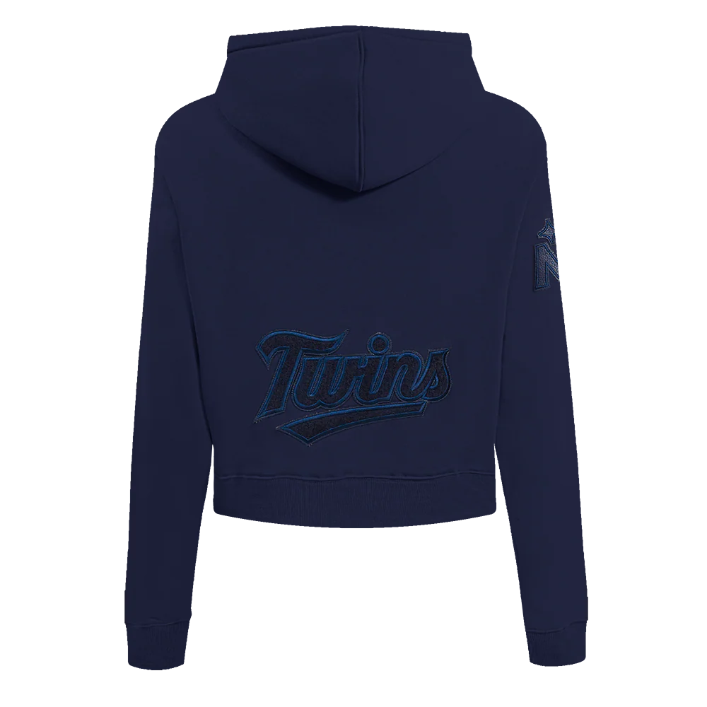 MLB MINNESOTA TWINS TRIPLE TONAL WOMEN'S DOUBLE KNIT FULL ZIP HOODIE (MIDNIGHT NAVY) - Image 3