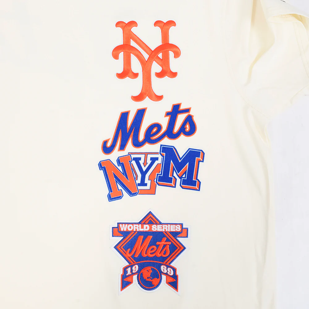 MLB NEW YORK METS RETRO CASCADE MEN'S RINGER TOP (EGGSHELL/ROYAL BLUE) - Image 7