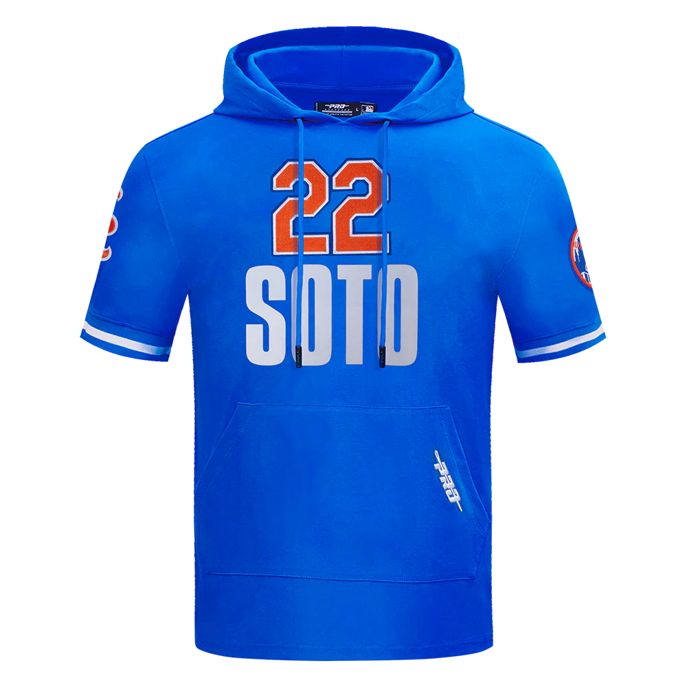 MLB NEW YORK METS JUAN SOTO #22 CLASSIC PLAYER NAME AND NUMBER MEN'S SHORT SLEEVE PULLOVER HOODIE (ROYAL BLUE)