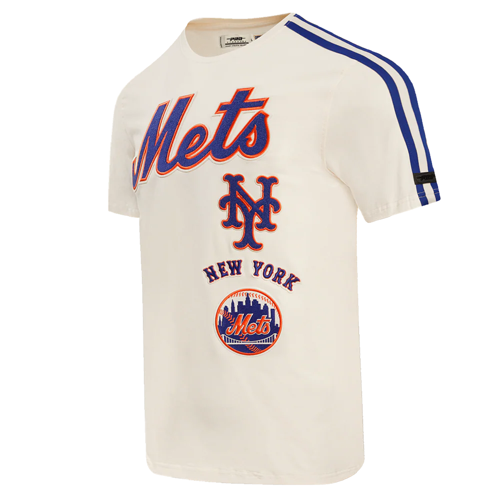 MLB NEW YORK METS RETRO CLASSIC MEN'S STRIPED TOP (EGGSHELL/ ROYAL BLUE) - Image 2