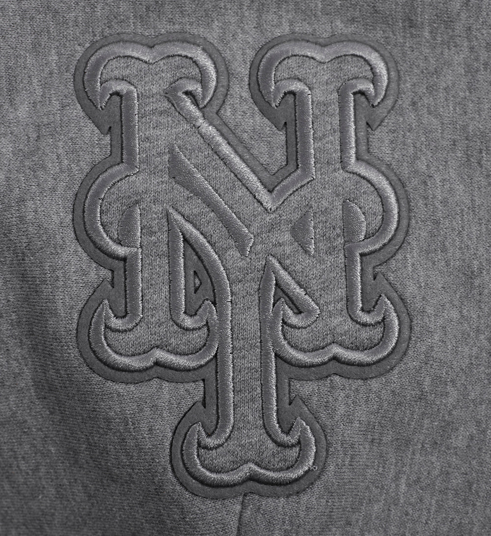 MLB NEW YORK METS NEUTRAL MEN'S DROP SHOULDER PULLOVER HOODIE (DARK HEATHER GRAY) - Image 6
