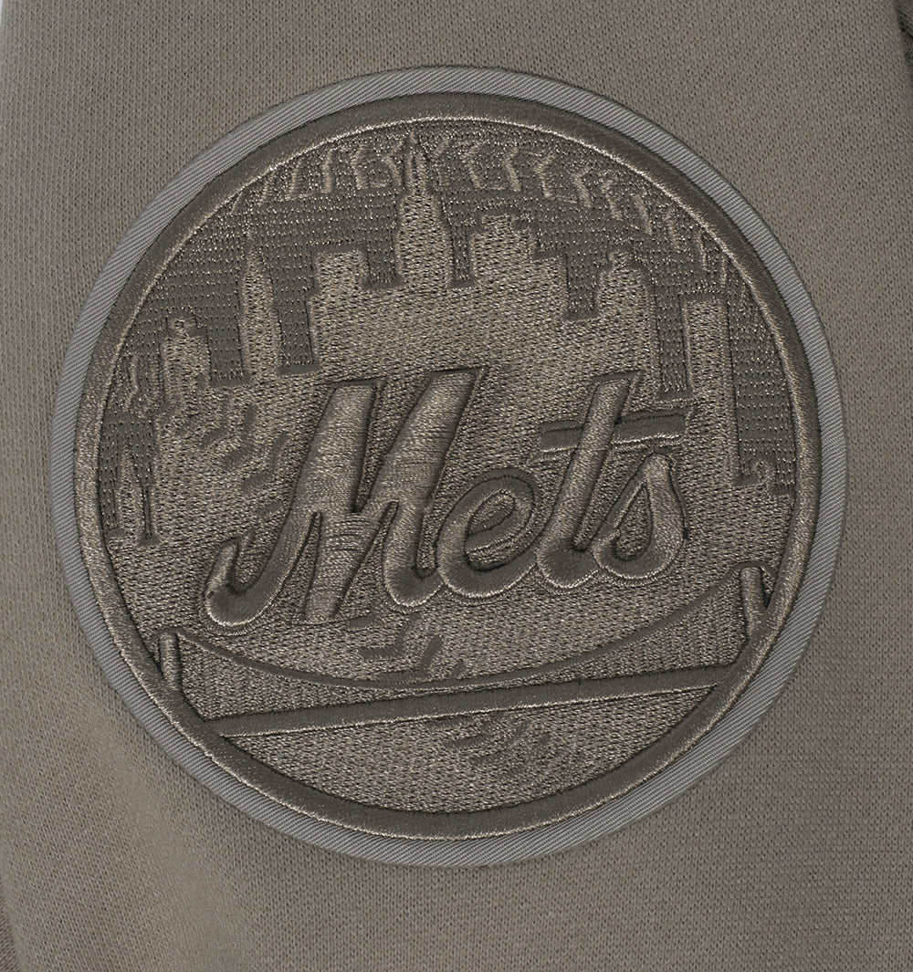 MLB NEW YORK METS NEUTRAL MEN'S DROP SHOULDER PULLOVER HOODIE (DARK TAUPE) - Image 7
