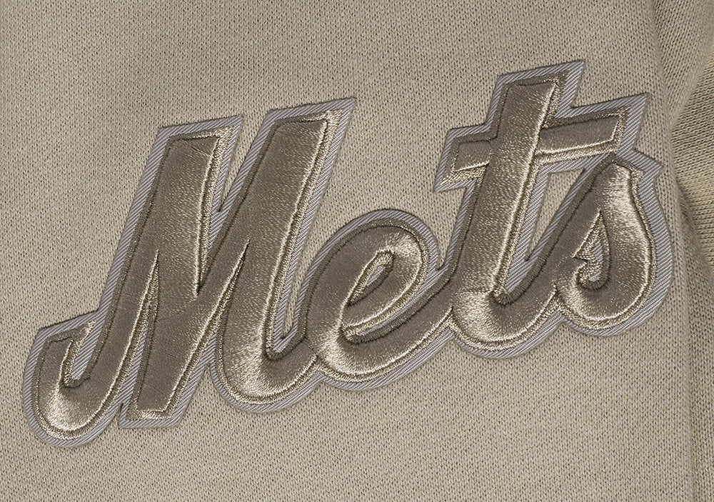 MLB NEW YORK METS NEUTRAL MEN'S DROP SHOULDER PULLOVER HOODIE (TAUPE) - Image 6