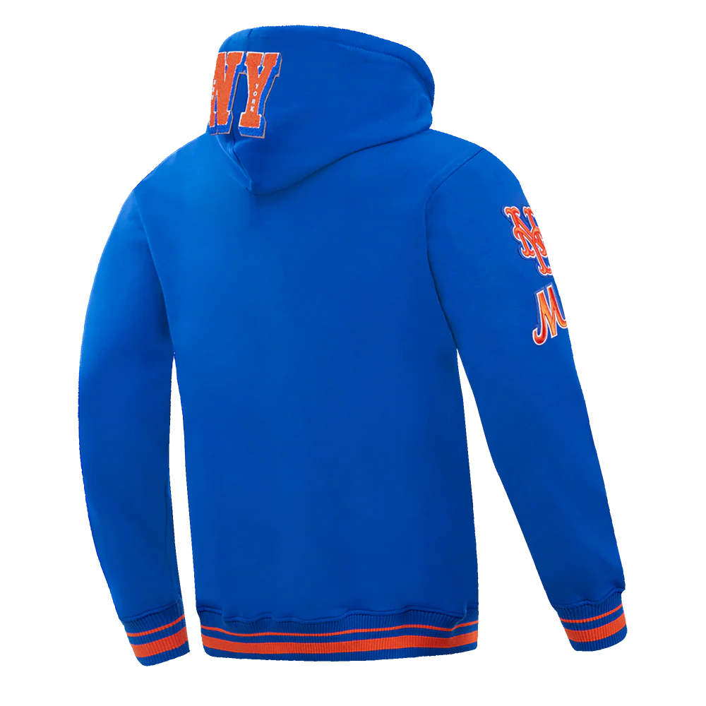 MLB NEW YORK METS MASHUP MEN'S RIB PULLOVER HOODIE (ROYAL/ORANGE/ROYAL) - Image 3