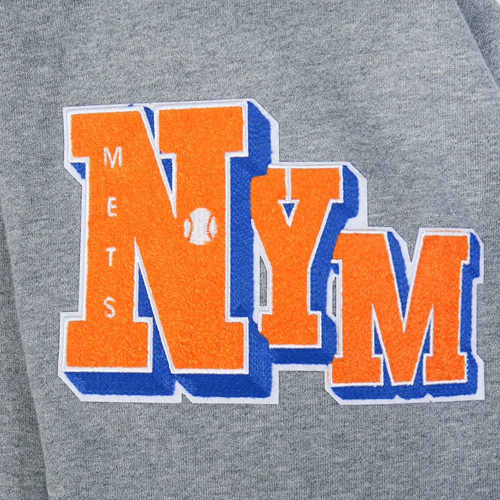 MLB NEW YORK METS BEST OF MEN'S DROP SHOULDER FLC PO HOODIE (DARK HEATHER GRAY) - Image 5