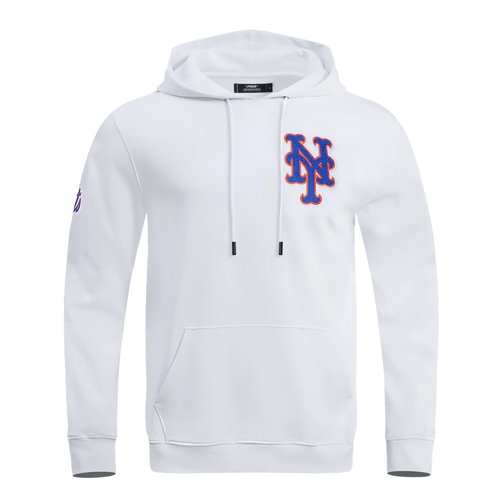 MLB NEW YORK METS MEN'S PULLOVER HOODIE(WHITE)