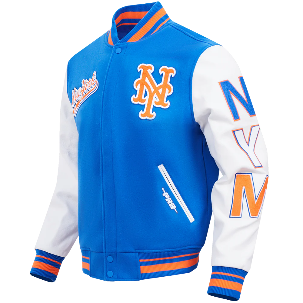 MLB NEW YORK METS SCRIPT TAIL MEN'S RIB WOOL VARSITY (ROYAL/ORANGE/ROYAL) - Image 2