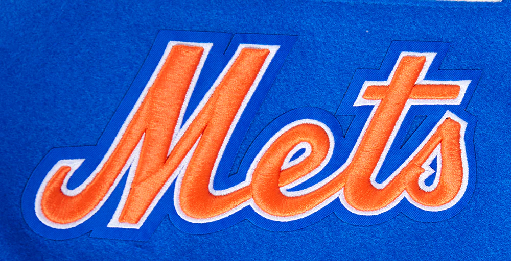 MLB NEW YORK METS MASHUP MEN'S RIB WOOL VARSITY JACKET (ROYAL/ORANGE/ROYAL) - Image 9