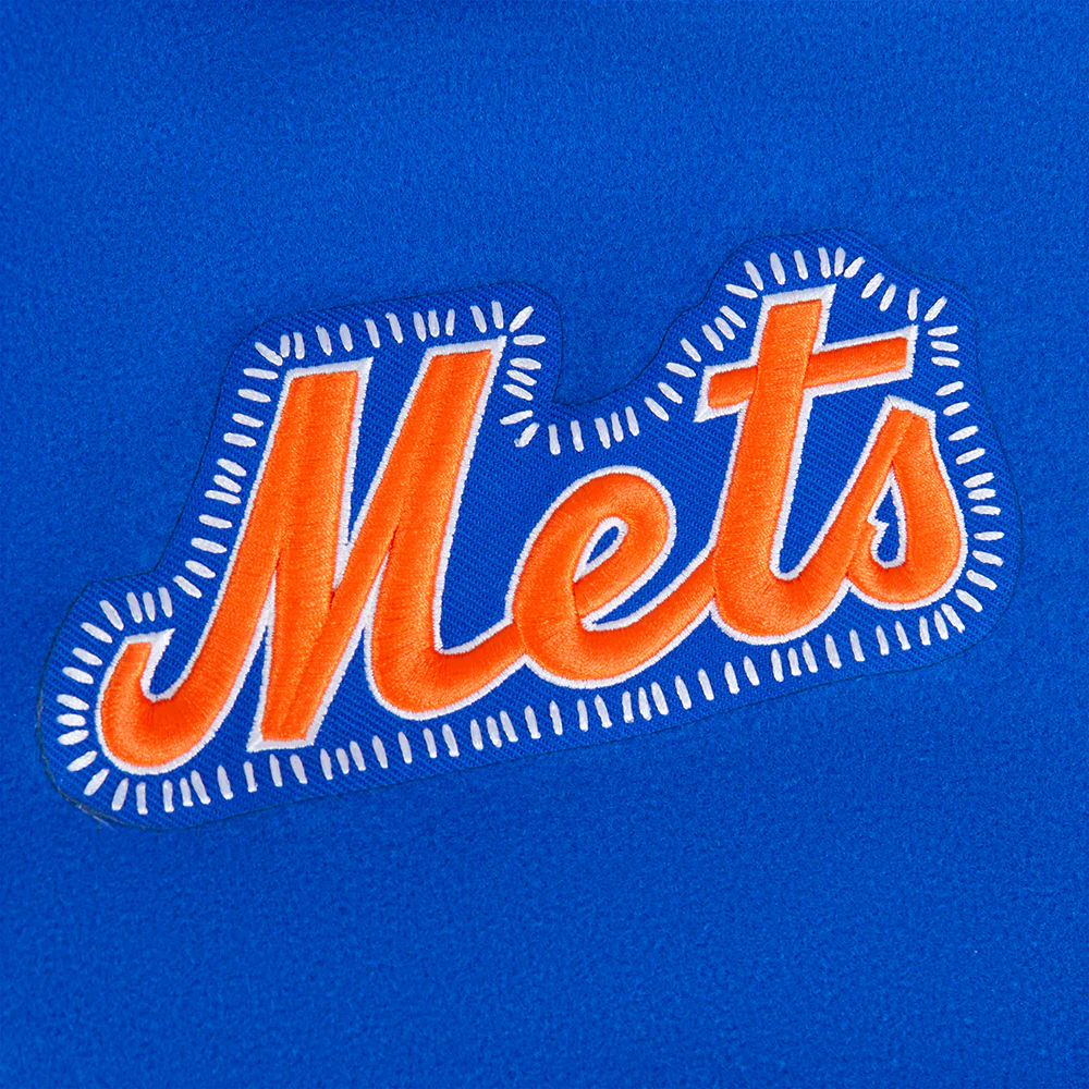 MLB NEW YORK METS DIY PICK STITCH MEN'S RIB WOOL VARSITY JACKET (ROYAL/ORANGE/ROYAL) - Image 9