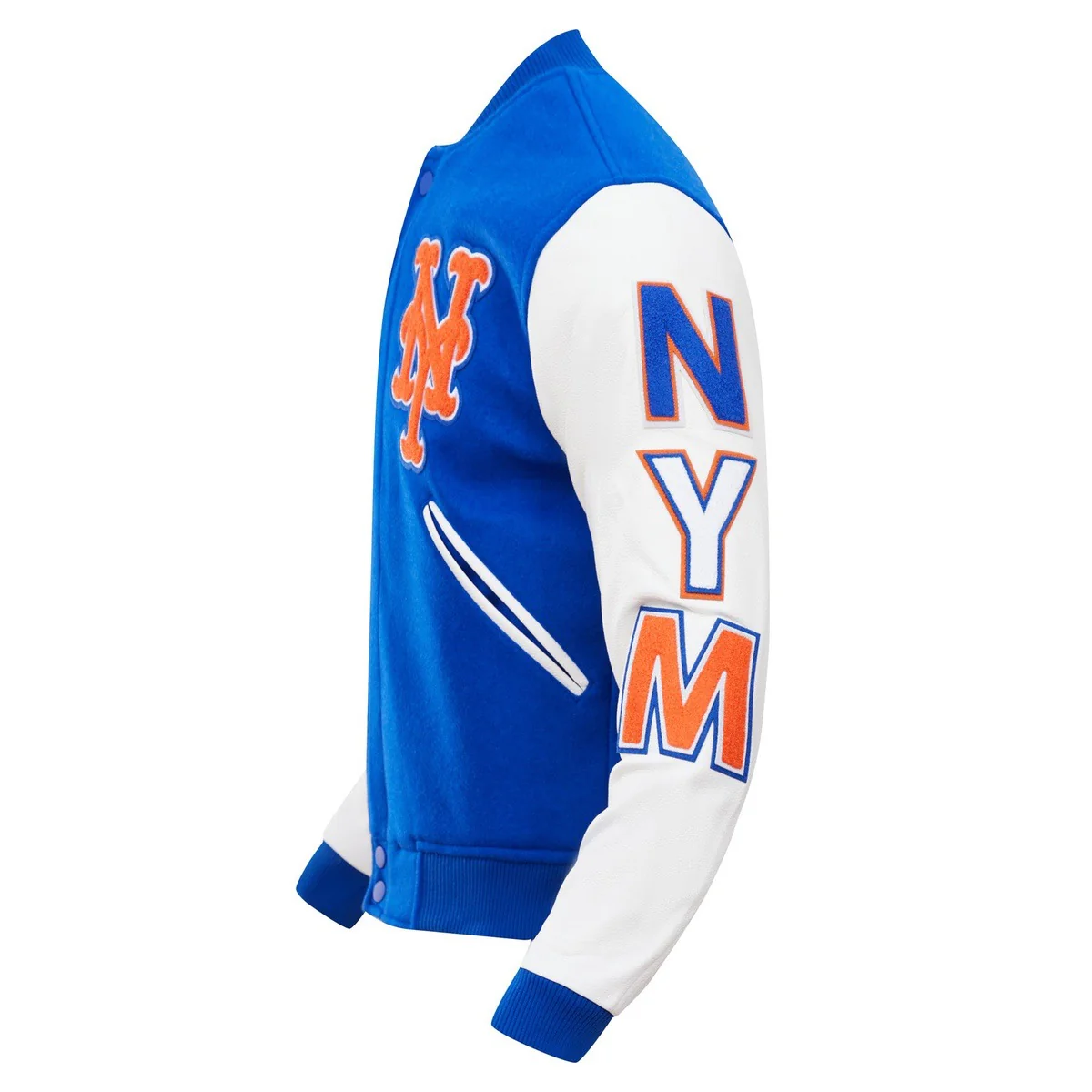 MLB NEW YORK METS CLASSIC WOOL MEN'S VARSITY JACKET (ROYAL BLUE) - Image 3