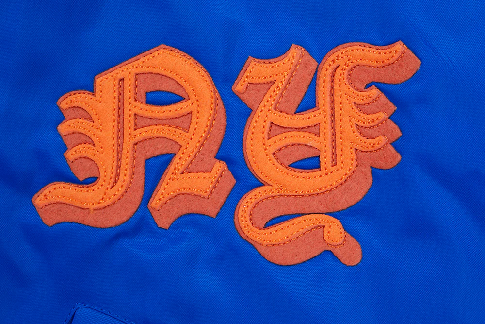 MLB NEW YORK METS OLD ENGLISH MEN'S SATIN JACKET (ROYAL BLUE) - Image 6