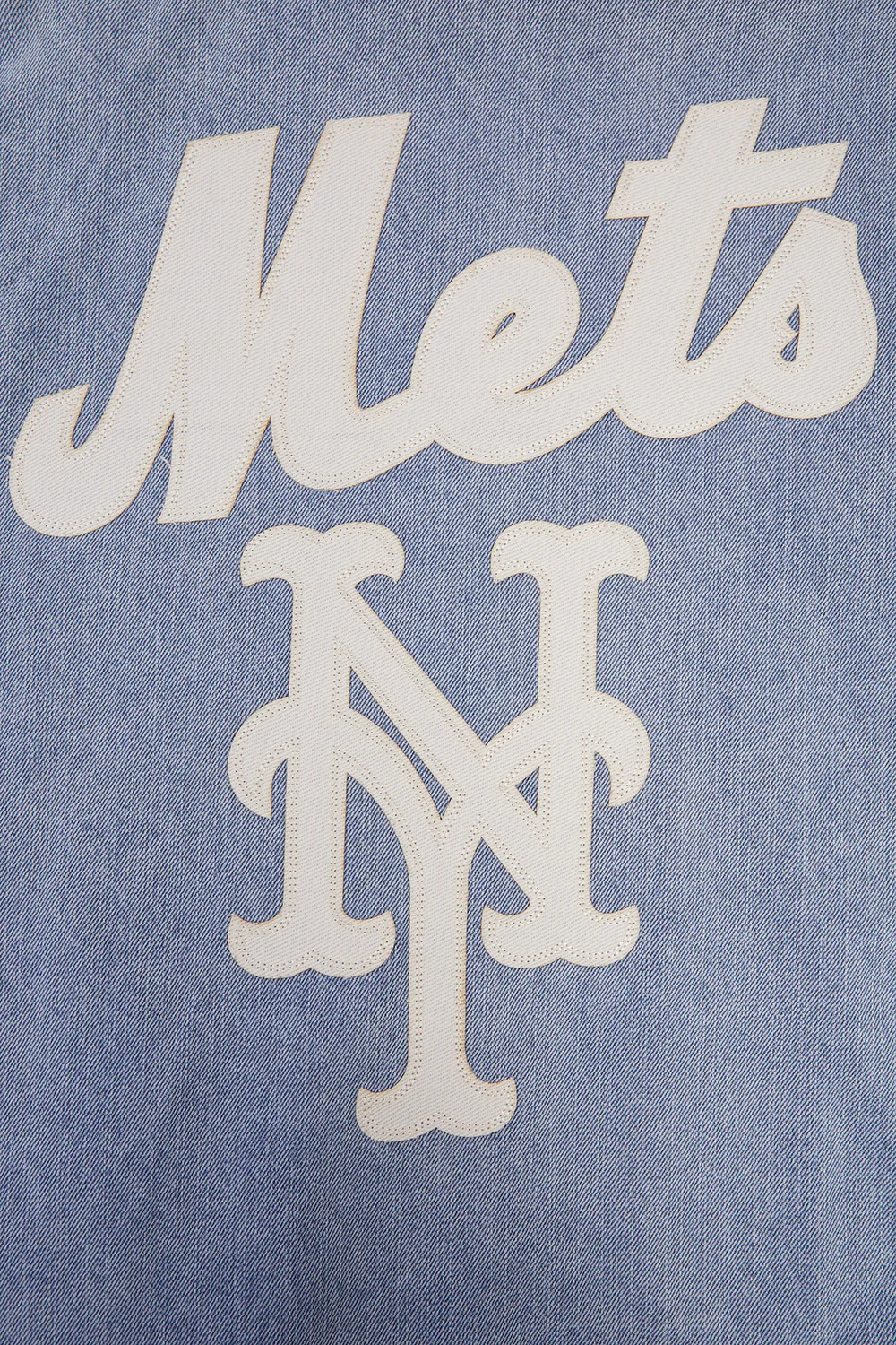 MLB NEW YORK METS VARSITY BLUES MEN'S DENIM VARSITY JACKET (DENIM/LINEN) - Image 7