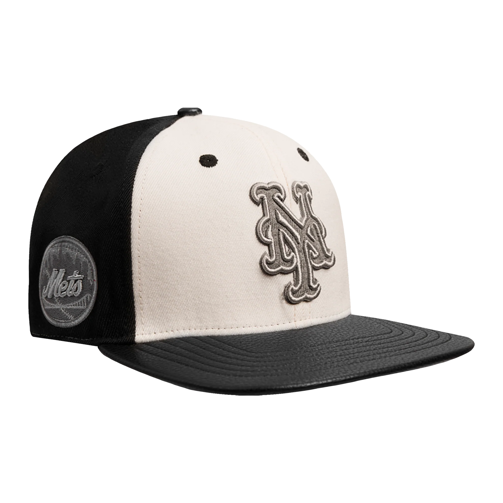 MLB NEW YORK METS REVERSE FRENCH TERRY WOOL BLEND PRO SIX STRAPB (EGGSHELL/ BLACK) - Image 2