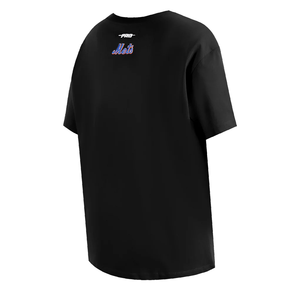MLB NEW YORK METS SCRIPT TAIL WOMEN'S BOYFRIEND TOP (BLACK) - Image 4