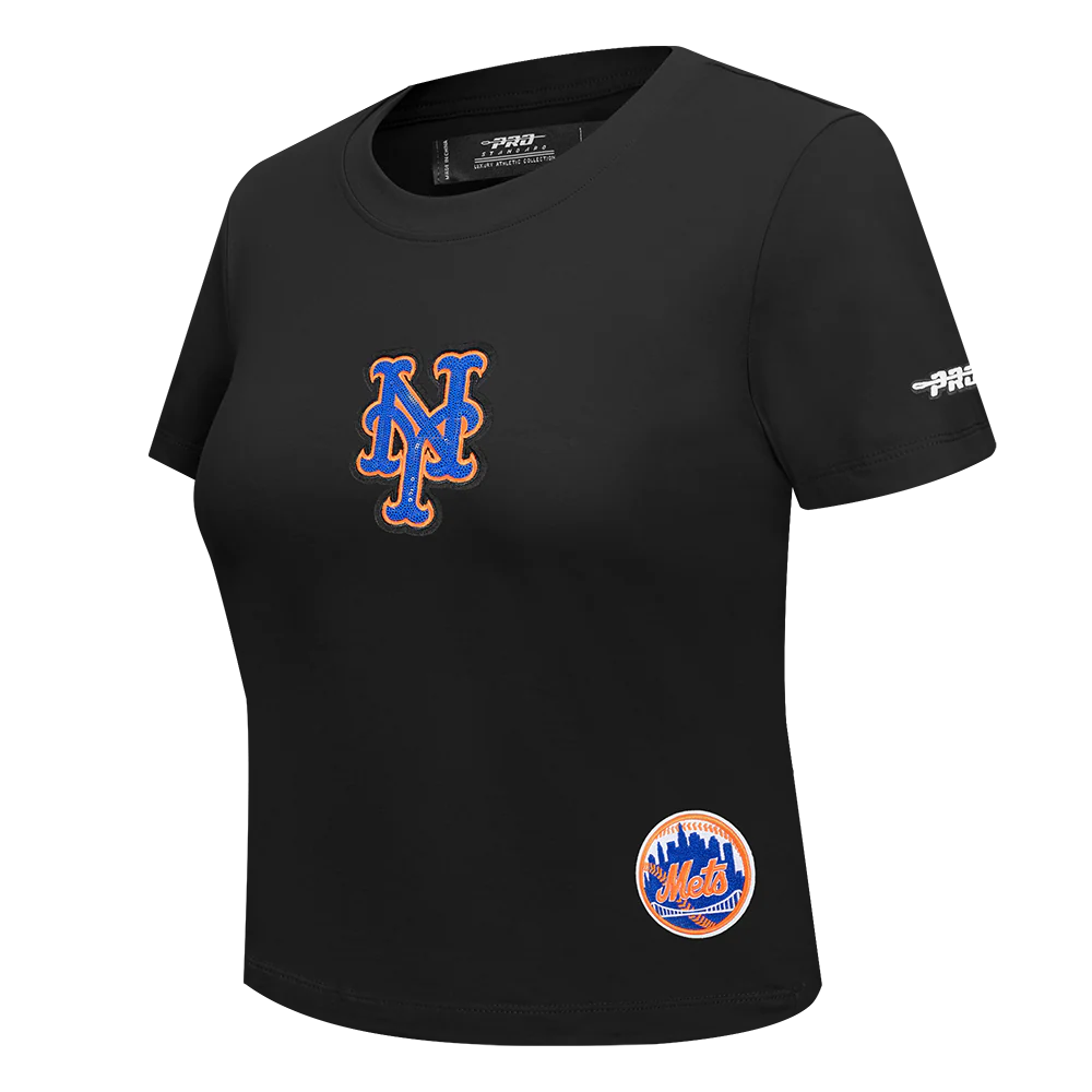 MLB NEW YORK METS GAME DAY CLASSICS WOMEN'S SINGLE JERSEY BABY DOLL TOP (BLACK) - Image 4