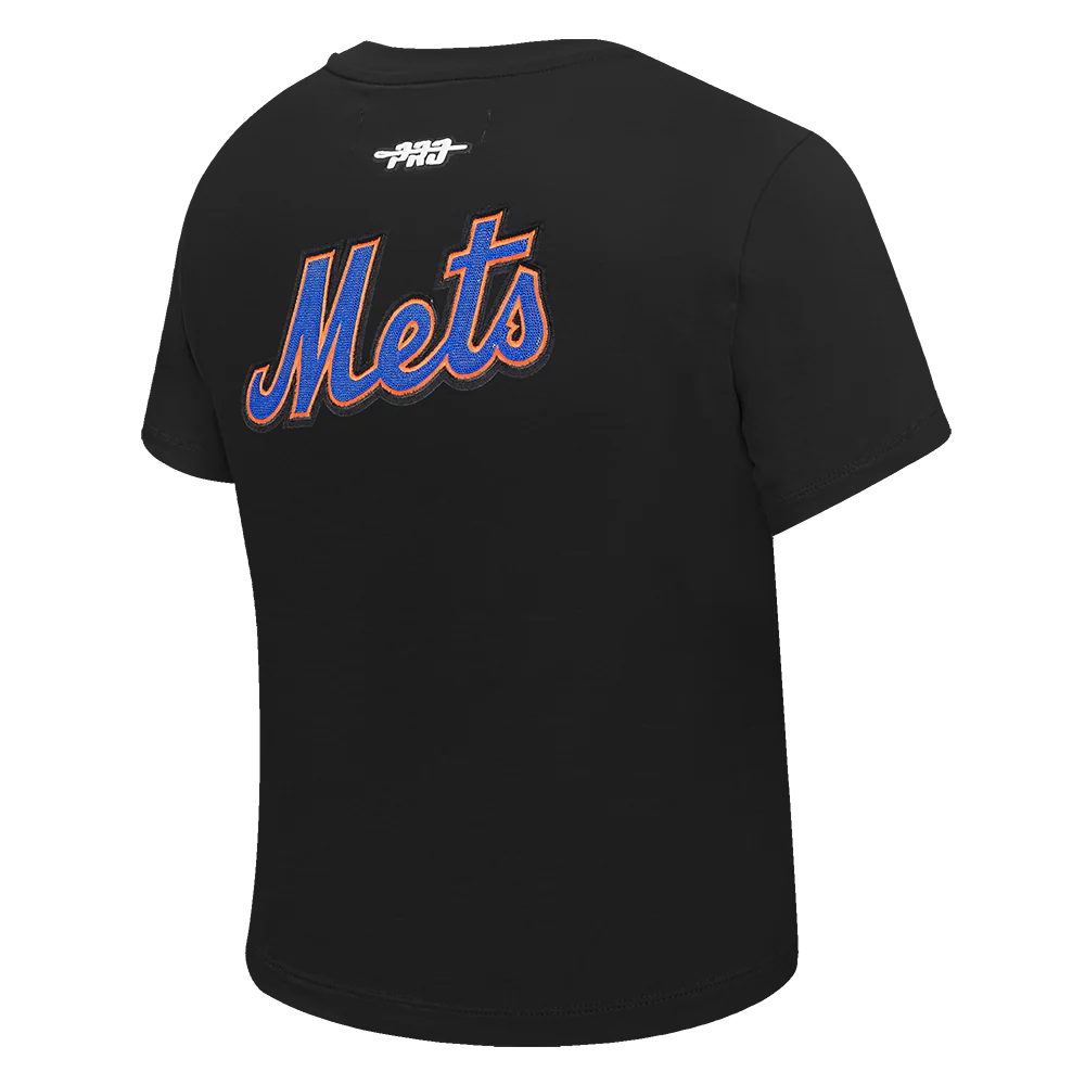 MLB NEW YORK METS GAME DAY CLASSICS WOMEN'S SINGLE JERSEY BABY DOLL TOP (BLACK) - Image 8