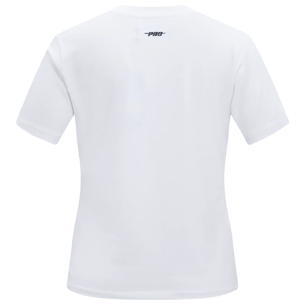 MLB NEW YORK METS CLASSIC SHORT SLEEVE WOMEN'S SINGLE JERSEY SLIM FIT TOP (WHITE) - Image 4