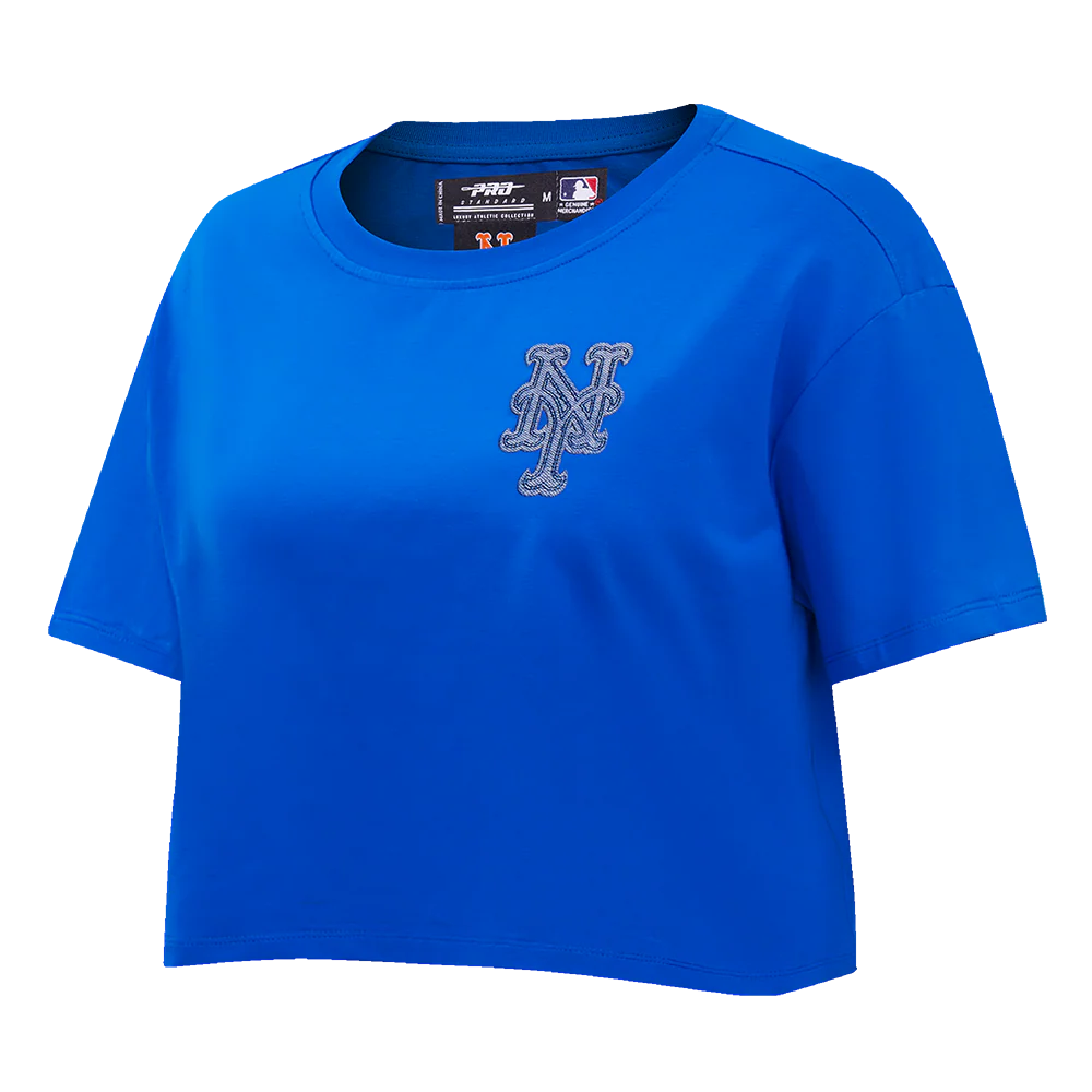 MLB NEW YORK METS VARSITY BLUES WOMEN'S BOXY TOP (ROYAL BLUE) - Image 2