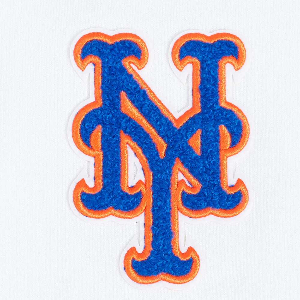 MLB NEW YORK METS CLASSIC WOMEN'S FLEECE HOODIE DRESS (WHITE) - Image 5