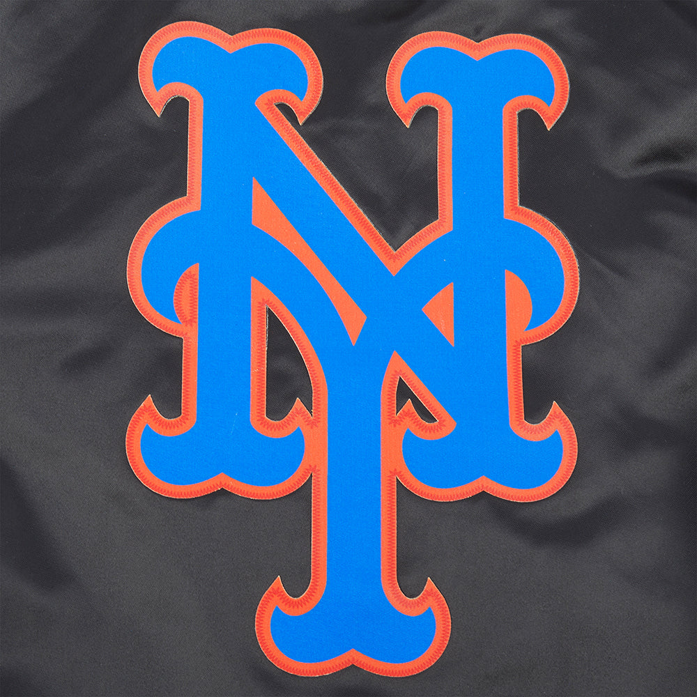 MLB NEW YORK METS CLASSIC BIG BOYS SATIN JACKET (BLACK) - Image 6