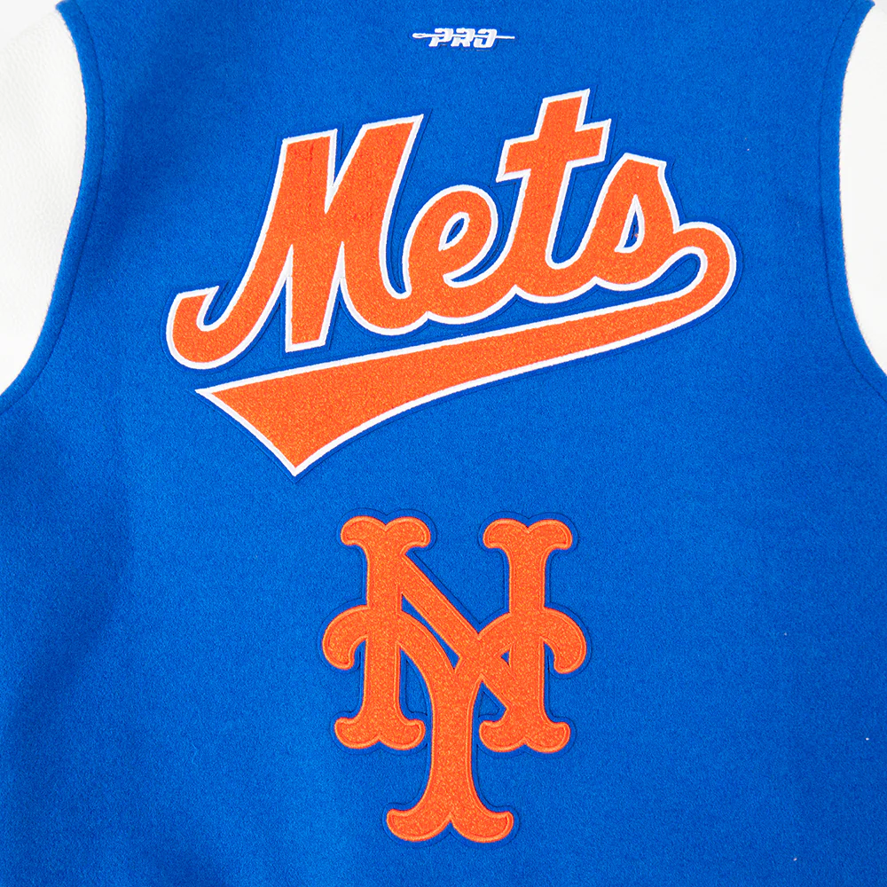 MLB NEW YORK METS RETRO CLASSIC BIG BOYS RIB WOOL VARSITY JACKET (ROYAL/ORANGE/ROYAL) - Image 11